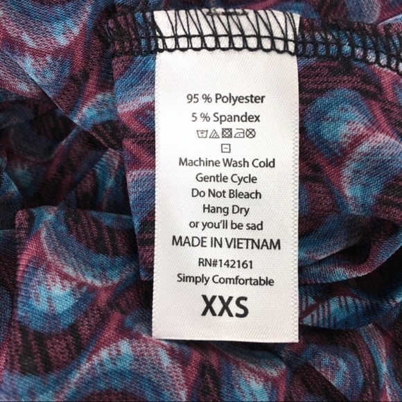 LULAROE Maxi Skirt Retro Mod Geo 60s 70s Disco Burgundy Blue Black Size XXS NWT - Picture 9 of 11